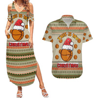 Basketball Winter Christmas Couples Matching Summer Maxi Dress and Hawaiian Shirt Xmas Holiday Patterns - Wonder Print Shop