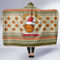 Basketball Winter Christmas Hooded Blanket Xmas Holiday Patterns - Wonder Print Shop