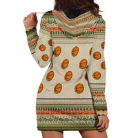 Basketball Winter Christmas Hoodie Dress Xmas Holiday Patterns - Wonder Print Shop