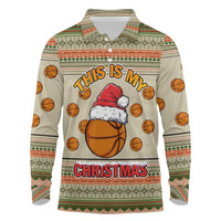 Basketball Winter Christmas Long Sleeve Polo Shirt Xmas Holiday Patterns - Wonder Print Shop