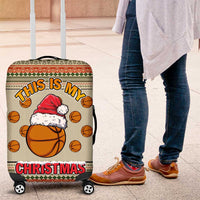 Basketball Winter Christmas Luggage Cover Xmas Holiday Patterns - Wonder Print Shop