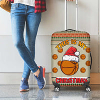 Basketball Winter Christmas Luggage Cover Xmas Holiday Patterns - Wonder Print Shop