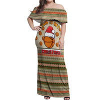 Basketball Winter Christmas Off Shoulder Maxi Dress Xmas Holiday Patterns - Wonder Print Shop
