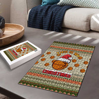 Basketball Winter Christmas Puzzle Xmas Holiday Patterns - Wonder Print Shop
