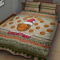 Basketball Winter Christmas Quilt Bed Set Xmas Holiday Patterns - Wonder Print Shop