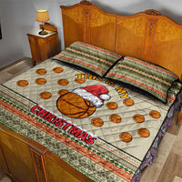 Basketball Winter Christmas Quilt Bed Set Xmas Holiday Patterns - Wonder Print Shop