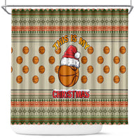 Basketball Winter Christmas Shower Curtain Xmas Holiday Patterns - Wonder Print Shop