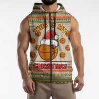 Basketball Winter Christmas Sleeveless Zip Hoodie Xmas Holiday Patterns - Wonder Print Shop