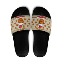 Basketball Winter Christmas Slide Sandals Xmas Holiday Patterns - Wonder Print Shop