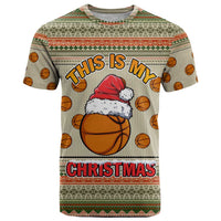 Basketball Winter Christmas T Shirt Xmas Holiday Patterns - Wonder Print Shop