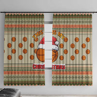 Basketball Winter Christmas Window Curtain Xmas Holiday Patterns - Wonder Print Shop
