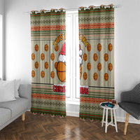 Basketball Winter Christmas Window Curtain Xmas Holiday Patterns - Wonder Print Shop
