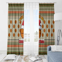Basketball Winter Christmas Window Curtain Xmas Holiday Patterns - Wonder Print Shop
