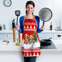 Beagle Dashing Dog Christmas Apron Xmas Holiday Patterns - Wonder Print Shop
