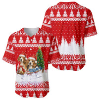 Beagle Dashing Dog Christmas Baseball Jersey Xmas Holiday Patterns - Wonder Print Shop