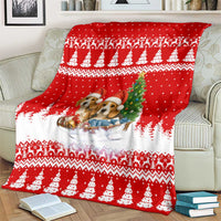 Beagle Dashing Dog Christmas Blanket Xmas Holiday Patterns - Wonder Print Shop