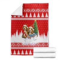 Beagle Dashing Dog Christmas Blanket Xmas Holiday Patterns - Wonder Print Shop