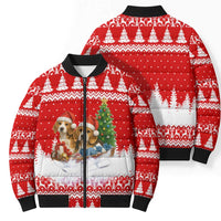 Beagle Dashing Dog Christmas Bomber Puffer Jacket Xmas Holiday Patterns - Wonder Print Shop