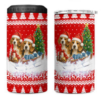 Beagle Dashing Dog Christmas 4 in 1 Can Cooler Tumbler Xmas Holiday Patterns - Wonder Print Shop