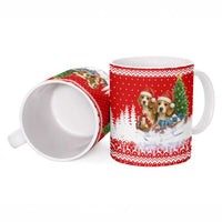 Beagle Dashing Dog Christmas Ceramic Mug Xmas Holiday Patterns - Wonder Print Shop