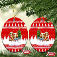 Beagle Dashing Dog Christmas Ceramic Ornament Xmas Holiday Patterns - Wonder Print Shop