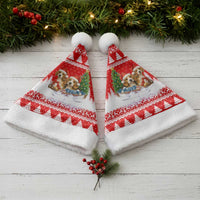 Beagle Dashing Dog Christmas Santa Hat Xmas Holiday Patterns - Wonder Print Shop