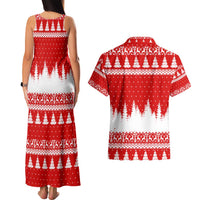 Beagle Dashing Dog Christmas Couples Matching Tank Maxi Dress and Hawaiian Shirt Xmas Holiday Patterns - Wonder Print Shop