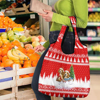 Beagle Dashing Dog Christmas Grocery Bag Xmas Holiday Patterns - Wonder Print Shop