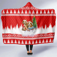 Beagle Dashing Dog Christmas Hooded Blanket Xmas Holiday Patterns - Wonder Print Shop