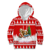 Beagle Dashing Dog Christmas Kid Hoodie Xmas Holiday Patterns - Wonder Print Shop