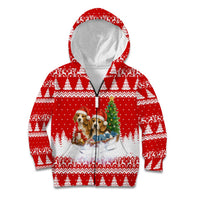 Beagle Dashing Dog Christmas Kid Hoodie Xmas Holiday Patterns - Wonder Print Shop