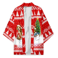 Beagle Dashing Dog Christmas Kimono Xmas Holiday Patterns - Wonder Print Shop