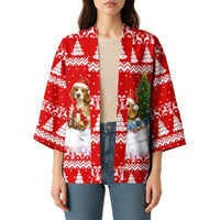 Beagle Dashing Dog Christmas Kimono Xmas Holiday Patterns - Wonder Print Shop