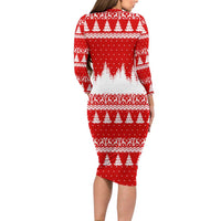 Beagle Dashing Dog Christmas Long Sleeve Bodycon Dress Xmas Holiday Patterns - Wonder Print Shop