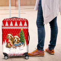 Beagle Dashing Dog Christmas Luggage Cover Xmas Holiday Patterns - Wonder Print Shop