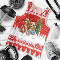 Beagle Dashing Dog Christmas Men Tank Top Xmas Holiday Patterns - Wonder Print Shop