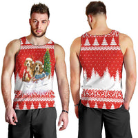 Beagle Dashing Dog Christmas Men Tank Top Xmas Holiday Patterns - Wonder Print Shop
