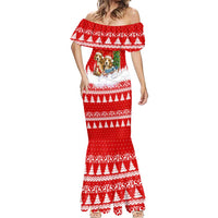 Beagle Dashing Dog Christmas Mermaid Dress Xmas Holiday Patterns - Wonder Print Shop