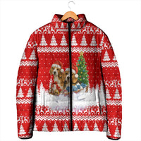 Beagle Dashing Dog Christmas Padded Jacket Xmas Holiday Patterns - Wonder Print Shop