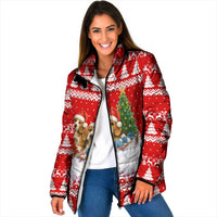 Beagle Dashing Dog Christmas Padded Jacket Xmas Holiday Patterns - Wonder Print Shop