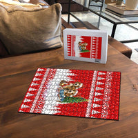 Beagle Dashing Dog Christmas Puzzle Xmas Holiday Patterns - Wonder Print Shop