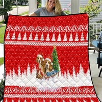 Beagle Dashing Dog Christmas Quilt Xmas Holiday Patterns - Wonder Print Shop