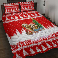 Beagle Dashing Dog Christmas Quilt Bed Set Xmas Holiday Patterns - Wonder Print Shop