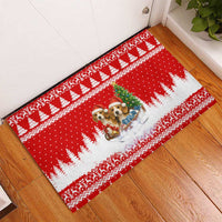 Beagle Dashing Dog Christmas Rubber Doormat Xmas Holiday Patterns - Wonder Print Shop