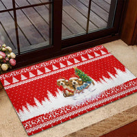 Beagle Dashing Dog Christmas Rubber Doormat Xmas Holiday Patterns - Wonder Print Shop