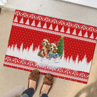 Beagle Dashing Dog Christmas Rubber Doormat Xmas Holiday Patterns - Wonder Print Shop