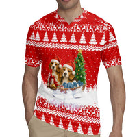 Beagle Dashing Dog Christmas Rugby Jersey Xmas Holiday Patterns - Wonder Print Shop