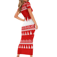 Beagle Dashing Dog Christmas Short Sleeve Bodycon Dress Xmas Holiday Patterns - Wonder Print Shop