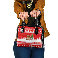 Beagle Dashing Dog Christmas Shoulder Handbag Xmas Holiday Patterns - Wonder Print Shop