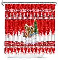 Beagle Dashing Dog Christmas Shower Curtain Xmas Holiday Patterns - Wonder Print Shop
